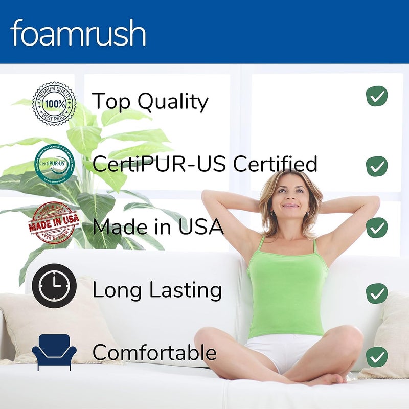 FoamRush 3" x 36" x 36" Premium Quality Upholstery Foam Cushion High Density (Chair Cushion Square Foam for Dinning Chairs, Wheelchair Seat Cushion Replacement) (3" x 36" x 36") - Image 4